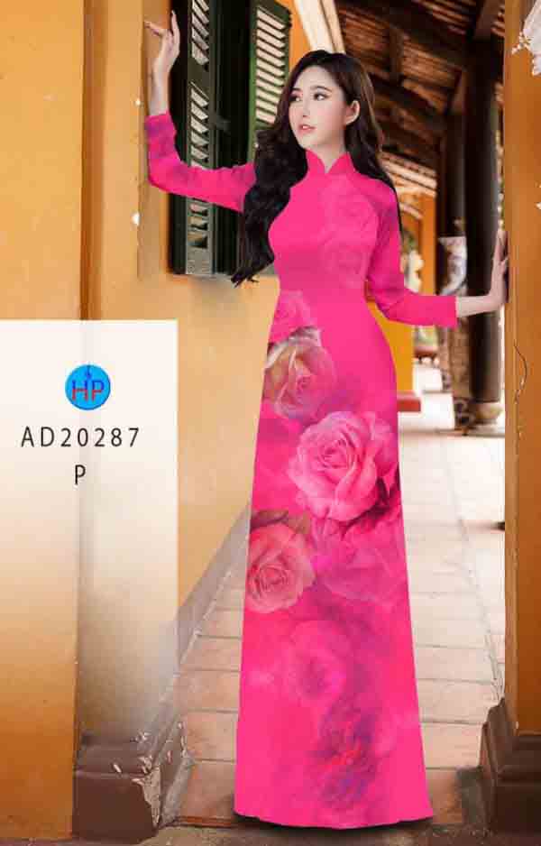 Vai ao dai hoa hong thiet ke 2020 AD 20287