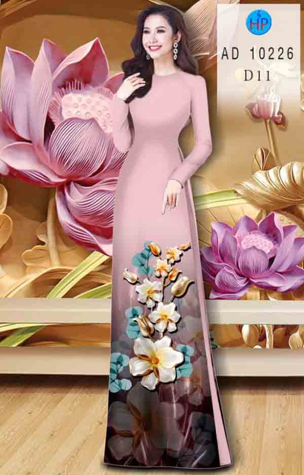 Vai ao dai hoa in 3D kieu moi AD 10226