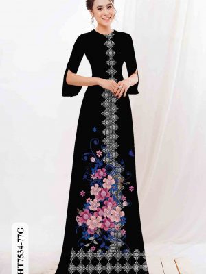 Vải áo dài hoa in 3D kiểu mới AD HT7534 16 Vai ao dai hoa in 3D kieu moi AD HT7534