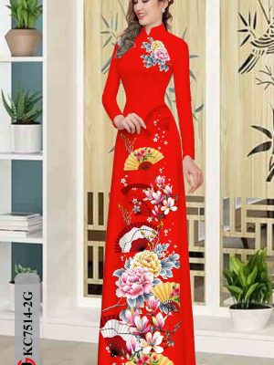 Vải áo dài hoa in 3D kiểu mới AD KC7514 20 Vai ao dai hoa in 3D kieu moi AD KC7514