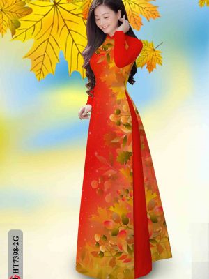 Vải áo dài in hình lá kiểu mới AD HT7398 17 Vai ao dai in hinh la kieu moi AD HT7398