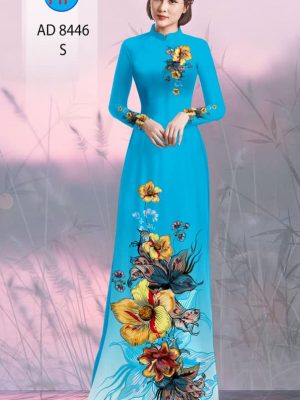 Vải áo dài hoa in 3D kiểu mới AD 8446 23 1604372286 575 Vai ao dai hoa in 3D kieu moi AD 8446