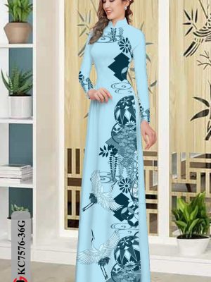 Vải Áo Dài Chim Hạc kiểu mới AD KC7576 19 1604906819 438 Vai Ao Dai Chim Hac kieu moi AD KC7576