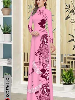 Vải Áo Dài Chim Hạc kiểu mới AD KC7576 17 1604906819 982 Vai Ao Dai Chim Hac kieu moi AD KC7576