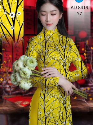 Vải Áo Dài Hoa Nhí kiểu mới AD 8419 24 1605084090 154 Vai Ao Dai Hoa Nhi kieu moi AD 8419
