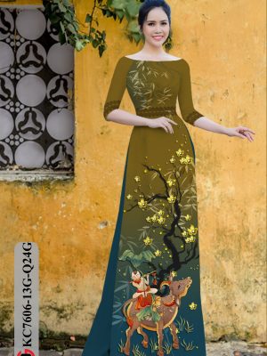 Vải Áo Dài Tranh Đông Hồ thiết kế 2020 AD KC7606 19 1605516752 667 Vai Ao Dai Tranh Dong Ho thiet ke 2020 AD