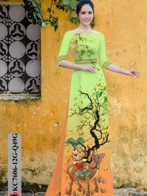 Vải Áo Dài Tranh Đông Hồ thiết kế 2020 AD KC7606 20 1605516752 674 Vai Ao Dai Tranh Dong Ho thiet ke 2020 AD