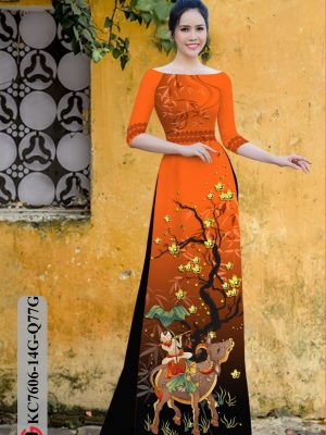 Vải Áo Dài Tranh Đông Hồ thiết kế 2020 AD KC7606 24 1605516753 153 Vai Ao Dai Tranh Dong Ho thiet ke 2020 AD