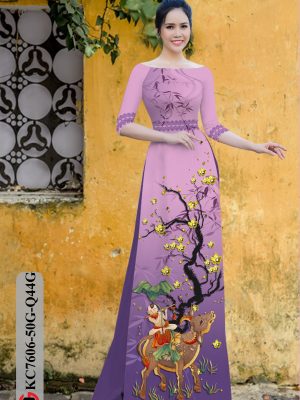 Vải Áo Dài Tranh Đông Hồ thiết kế 2020 AD KC7606 29 1605516754 606 Vai Ao Dai Tranh Dong Ho thiet ke 2020 AD