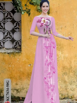 Vải Áo Dài Hoa In 3D kiểu mới AD KC7634 26 1605765174 128 Vai Ao Dai Hoa In 3D kieu moi AD KC7634