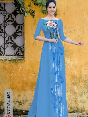 Vải Áo Dài Hoa In 3D kiểu mới AD KC7634 24 1605765174 352 Vai Ao Dai Hoa In 3D kieu moi AD KC7634