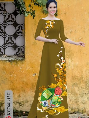 Vải Áo Dài Đón Tết 2021 kiểu mới AD KC7641 19 Vai Ao Dai Don Tet 2021 kieu moi AD KC7641
