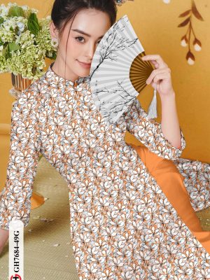 Vải Áo Dài Hoa Đều kiểu mới AD GH7684 17 Vai Ao Dai Hoa Deu kieu moi AD GH7684