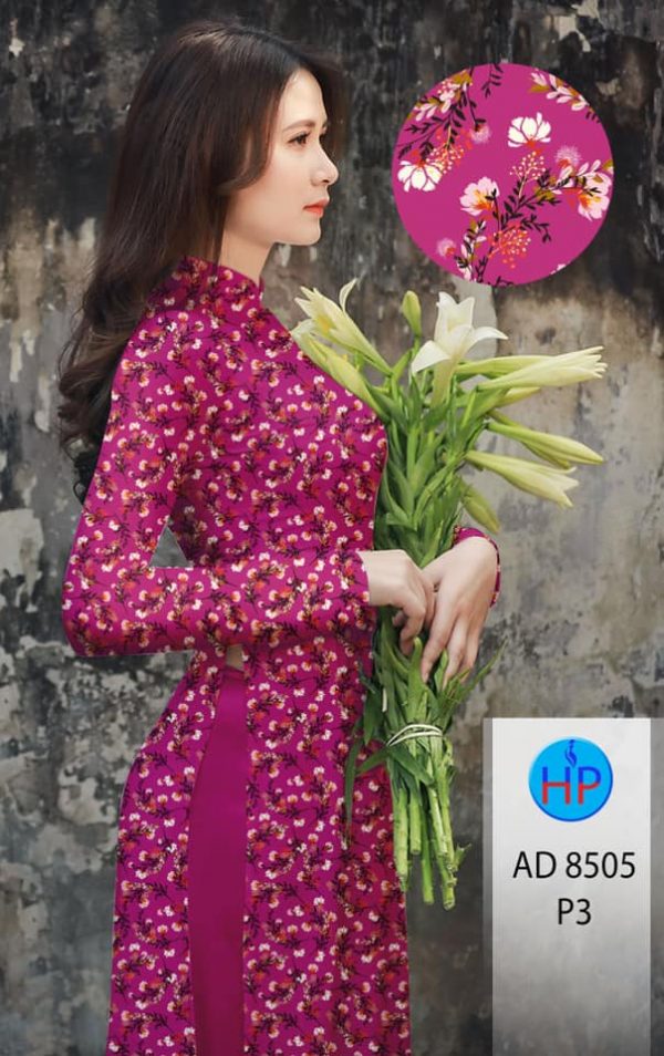 Vai Ao Dai Hoa Deu thiet ke 2020 AD 8505