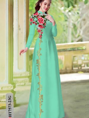 Vải Áo Dài Hoa Hồng kiểu mới AD HT7573 16 Vai Ao Dai Hoa Hong kieu moi AD HT7573