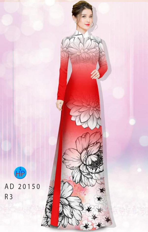 Vai Ao Dai Hoa In 3D kieu moi AD 20150