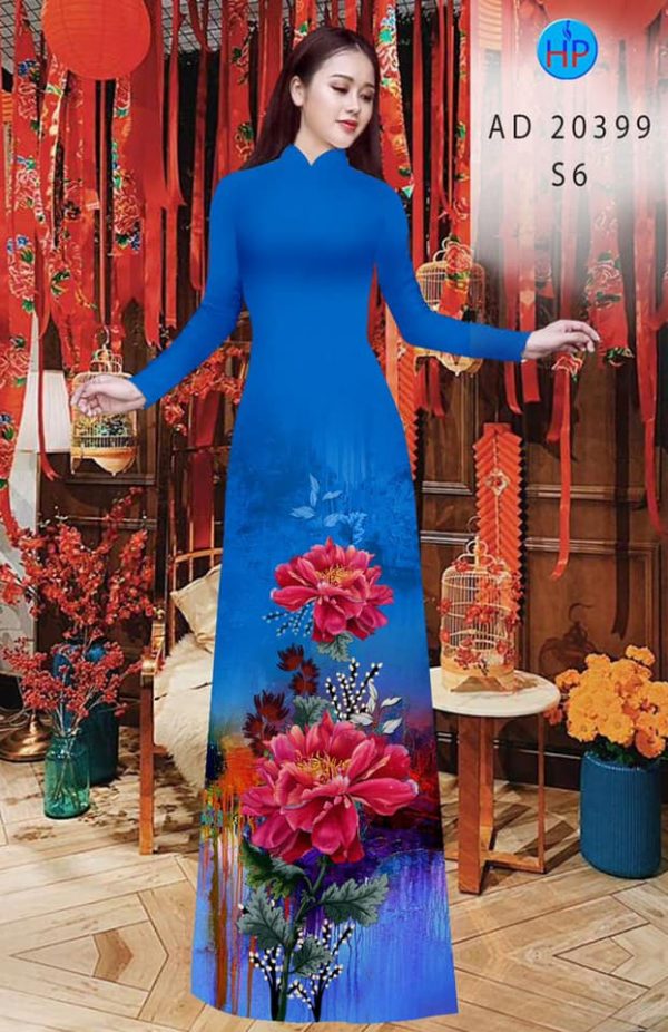 Vai Ao Dai Hoa In 3D kieu moi AD 20399