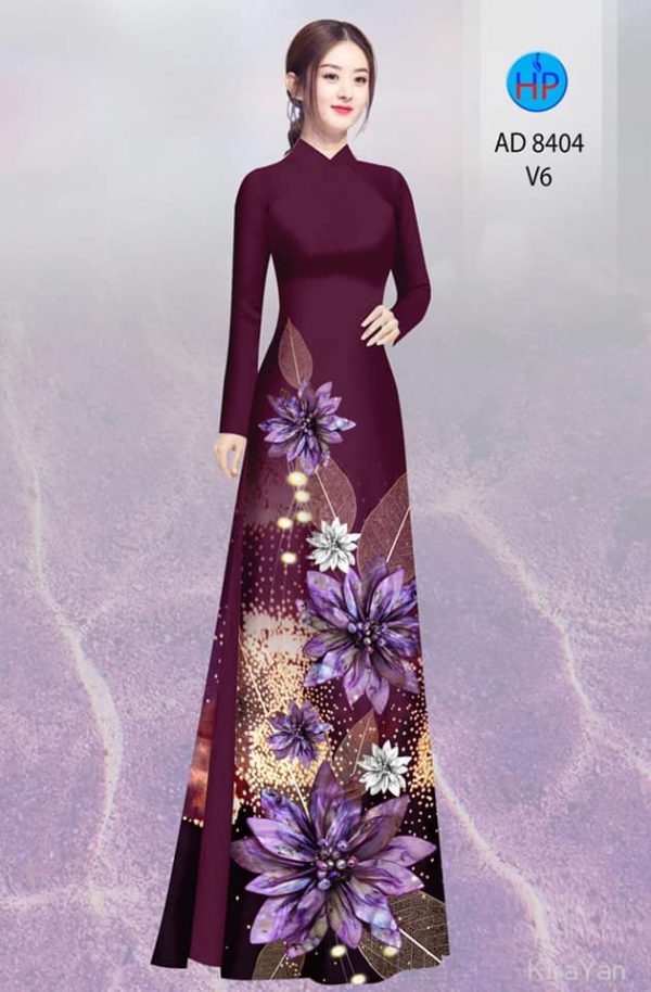 Vai Ao Dai Hoa In 3D kieu moi AD 8404