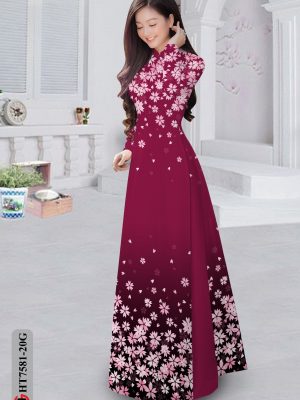 Vải Áo Dài Hoa In 3D kiểu mới AD HT7581 16 Vai Ao Dai Hoa In 3D kieu moi AD HT7581