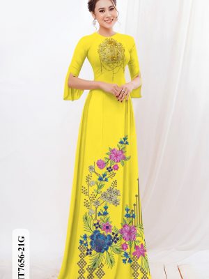 Vải Áo Dài Hoa In 3D kiểu mới AD HT7656 16 Vai Ao Dai Hoa In 3D kieu moi AD HT7656