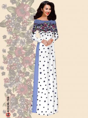 Vải Áo Dài Hoa In 3D kiểu mới AD KC5136 16 Vai Ao Dai Hoa In 3D kieu moi AD KC5136