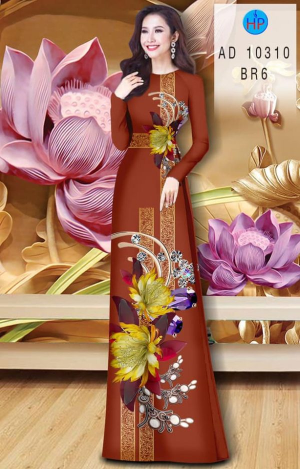 Vai Ao Dai Hoa In 3D moi ra AD 10310