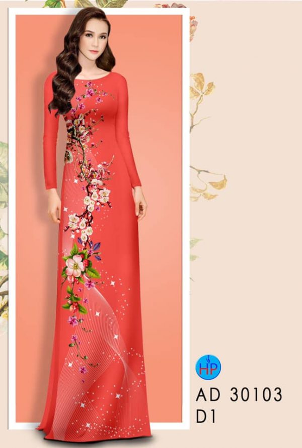 Vai Ao Dai Hoa In 3D moi ra AD 30103