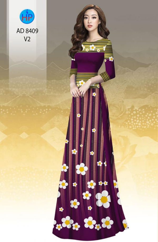 Vai Ao Dai Hoa In 3D moi ra AD 8409