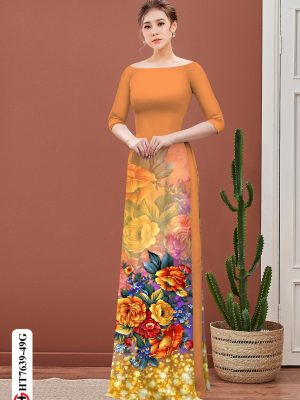Vải Áo Dài Hoa In 3D mới ra AD HT7639 17 Vai Ao Dai Hoa In 3D moi ra AD HT7639