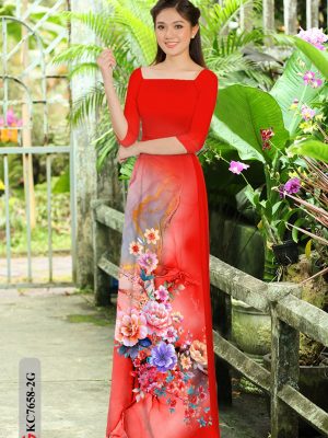 Vải Áo Dài Hoa In 3D mới ra AD KC7658 18 Vai Ao Dai Hoa In 3D moi ra AD KC7658