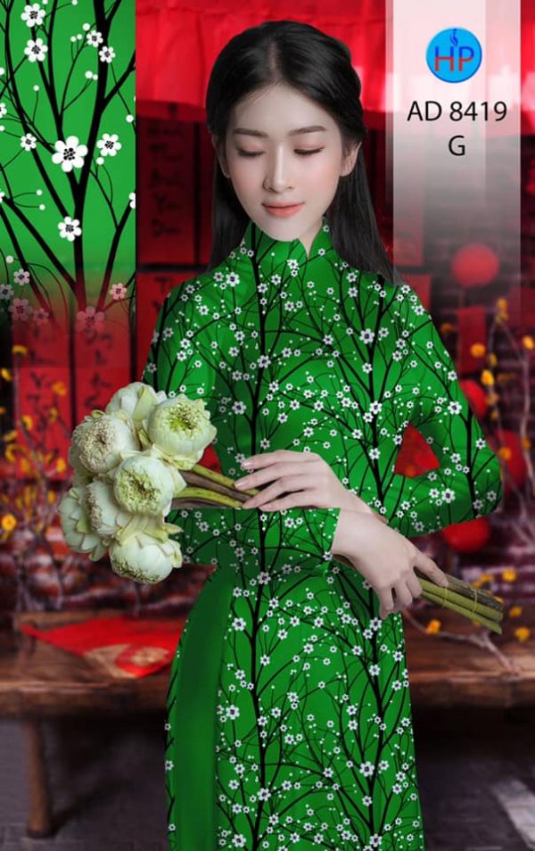 Vai Ao Dai Hoa Nhi kieu moi AD 8419