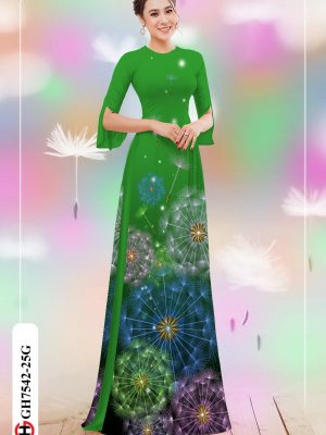 Vải áo dài hoa bồ công anh thiết kế 2020 AD GH7542 16 Vai ao dai hoa bo cong anh thiet ke 2020