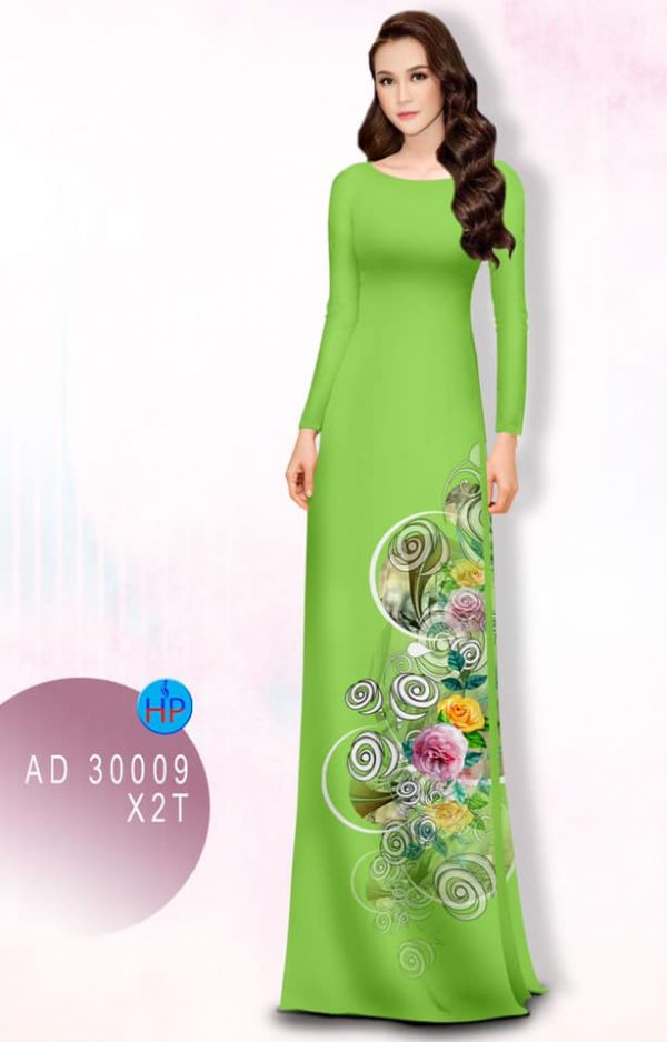 Vai ao dai hoa hong moi ra AD 30009