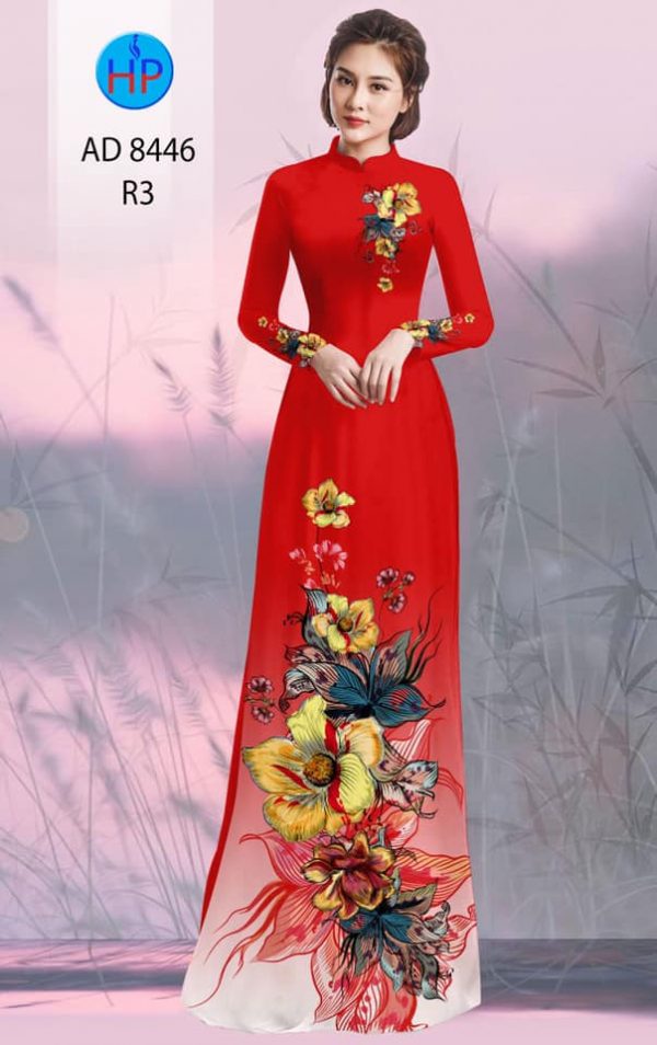 Vai ao dai hoa in 3D kieu moi AD 8446