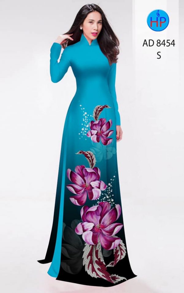 Vai ao dai hoa in 3D kieu moi AD 8454