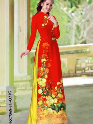 Vải áo dài hoa in 3D mới ra AD KC7568 16 Vai ao dai hoa in 3D moi ra AD KC7568
