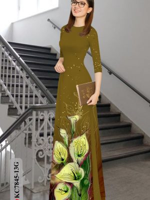 Vải áo dài hoa tulip thiết kế 2020 AD KC7845 17 Vai ao dai hoa tulip thiet ke 2020 AD KC7845