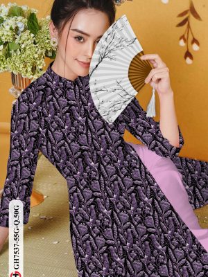 Vải áo dài hoa văn kiểu mới AD GH7537 16 Vai ao dai hoa van kieu moi AD GH7537