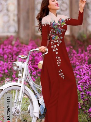 Vải áo dài in hình lá mới ra AD KC7567 17 Vai ao dai in hinh la moi ra AD KC7567
