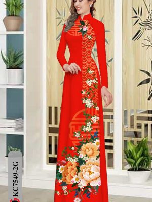 Vải áo dài hoa cẩm chướng thiết kế 2020 AD KC7549 28 vai ao dai hoa in 3d rat re thuot tha 190439