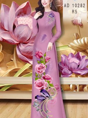 Vải Áo Dài Hoa Hồng kiểu mới AD 10282 24 1606793354 817 Vai Ao Dai Hoa Hong kieu moi AD 10282