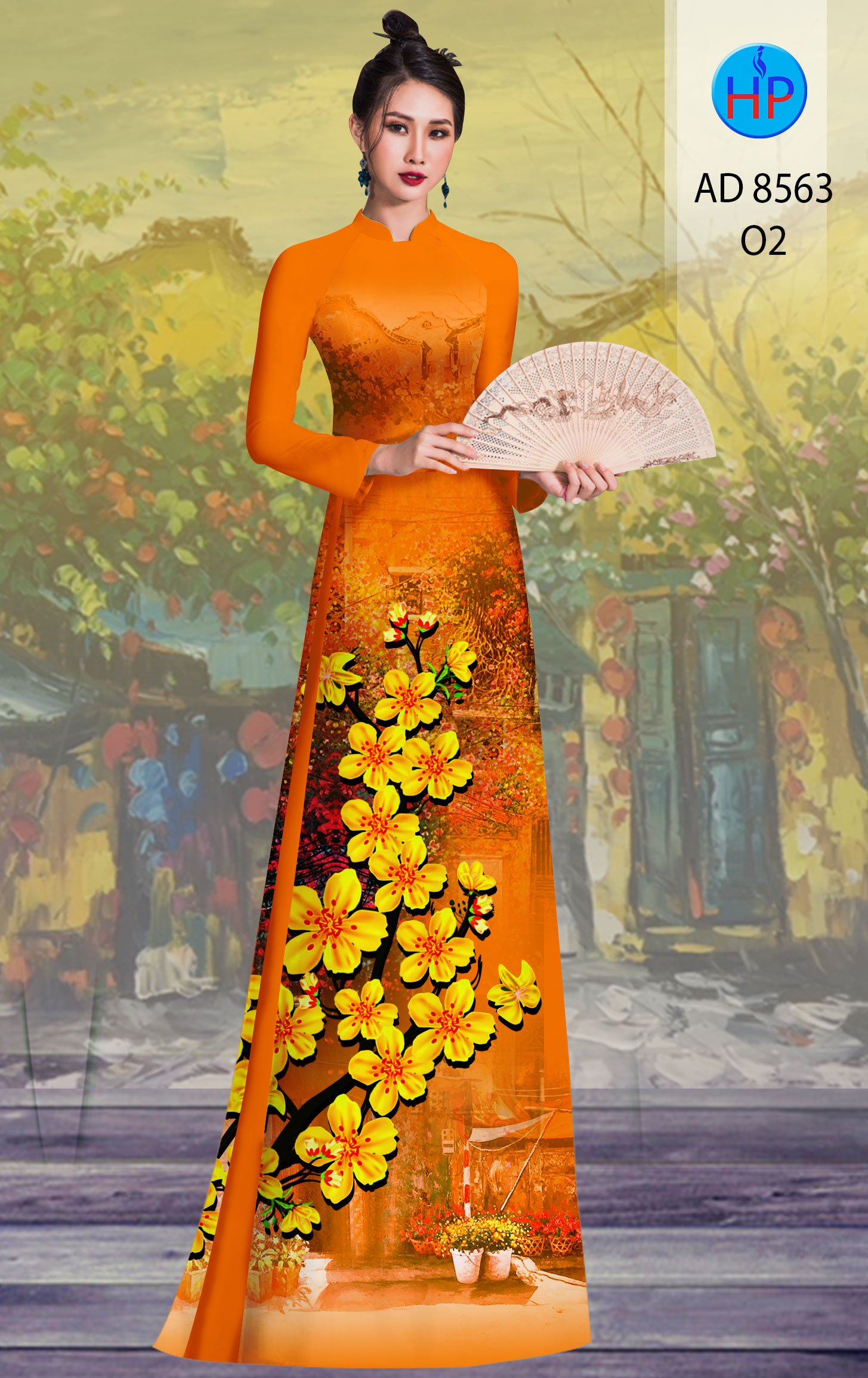 Vải Áo Dài Hoa Mai kiểu mới AD 8563 43 Vải Áo Dài Hoa Mai kiểu mới AD 8563