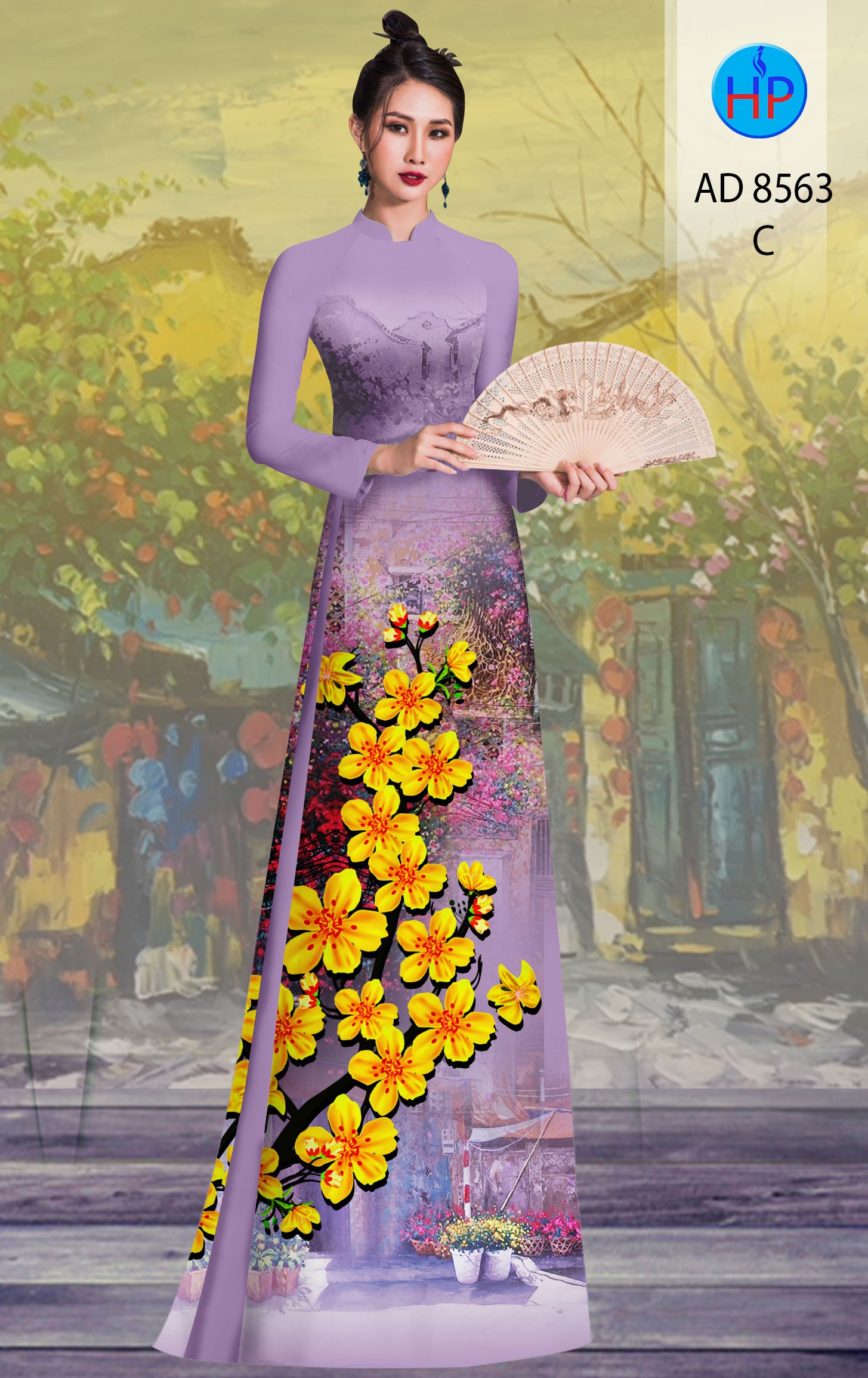 Vải Áo Dài Hoa Mai kiểu mới AD 8563 49 Vải Áo Dài Hoa Mai kiểu mới AD 8563