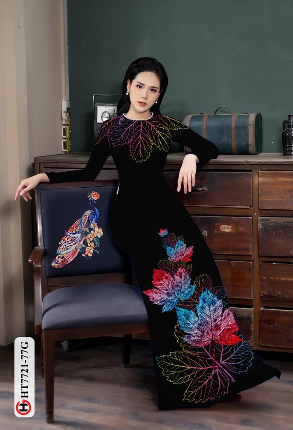 Vải Áo Dài Hình Lá Phong mới ra AD HT7721 36 Vải Áo Dài Hình Lá Phong mới ra AD HT7721