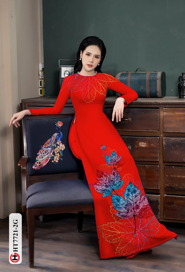 Vải Áo Dài Hình Lá Phong mới ra AD HT7721 37 Vải Áo Dài Hình Lá Phong mới ra AD HT7721