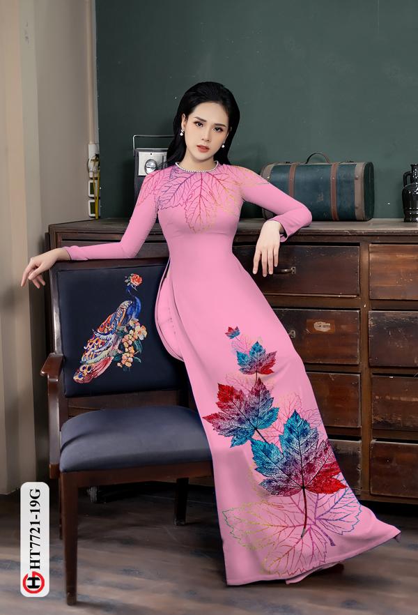 Vải Áo Dài Hình Lá Phong mới ra AD HT7721 41 Vải Áo Dài Hình Lá Phong mới ra AD HT7721