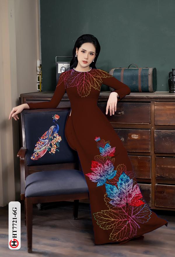 Vải Áo Dài Hình Lá Phong mới ra AD HT7721 38 Vải Áo Dài Hình Lá Phong mới ra AD HT7721