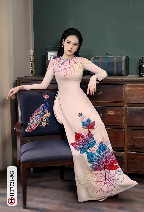 Vải Áo Dài Hình Lá Phong mới ra AD HT7721 39 Vải Áo Dài Hình Lá Phong mới ra AD HT7721