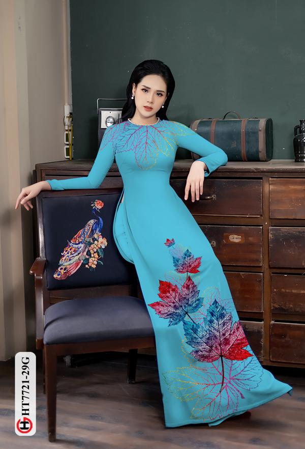 Vải Áo Dài Hình Lá Phong mới ra AD HT7721 43 Vải Áo Dài Hình Lá Phong mới ra AD HT7721