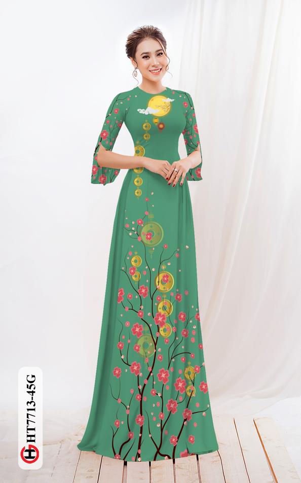 Vải Áo Dài Hoa Đào mới ra AD HT7713 31 Vải Áo Dài Hoa Đào mới ra AD HT7713